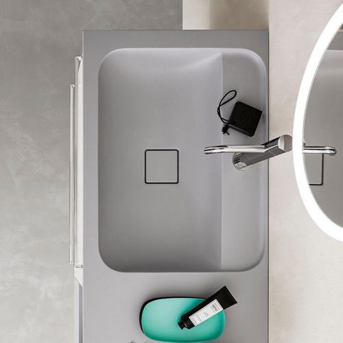 Lavabo da incasso - BLIP - ARBI - in Teknoform® / con piano integrato / rettangolare
