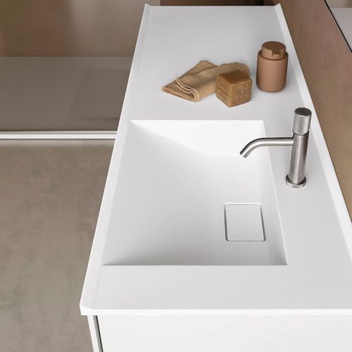 Lavabo da incasso - YPSILON 50 - ARBI - in Teknoform® / con piano integrato / rettangolare