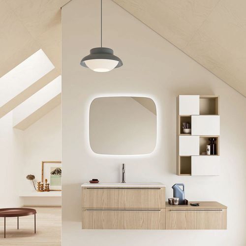 Specchio da bagno a muro - SHAPE - ARBI - contemporaneo / rettangolare / luminoso a LED