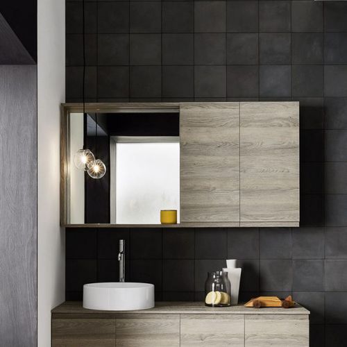 Specchio da bagno a muro - PLUS - ARBI - contemporaneo / rettangolare / in legno