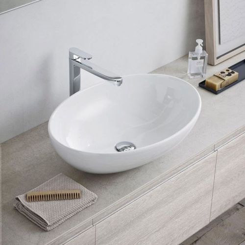 Lavabo da appoggio - SOFFICE OUT - ARBI - in ceramica / ovale / contemporaneo