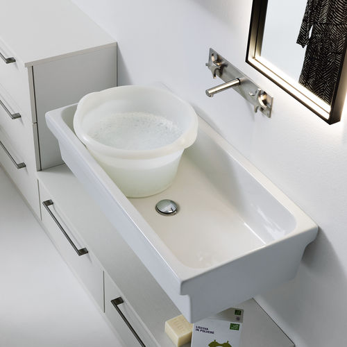 Lavabo sospeso - CANYON - COMPAB - in ceramica / rettangolare / contemporaneo