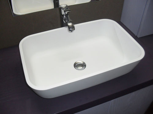 Lavabo da appoggio - HUB - COMPAB - in Corian® / rettangolare / contemporaneo