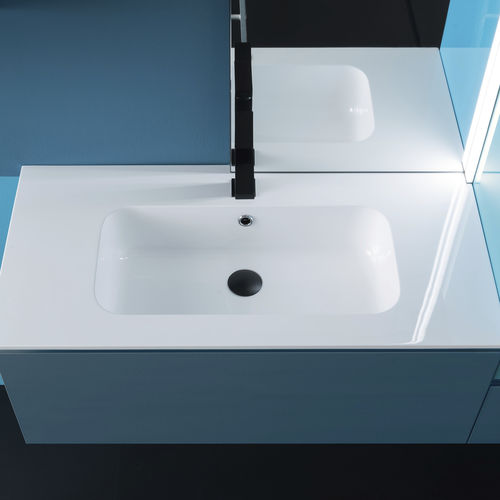 Lavabo consolle - TEMPO - COMPAB - in ceramica / rettangolare / contemporaneo