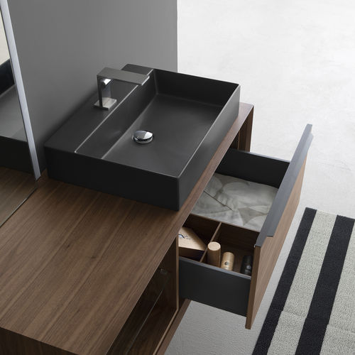 Lavabo da appoggio - UMA - COMPAB - in ceramica / rettangolare / contemporaneo