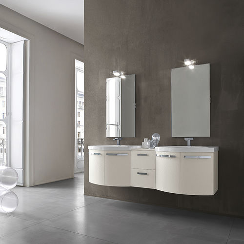 Mobile lavabo doppio - 40 / 49 - COMPAB - sospeso / in legno laccato / contemporaneo