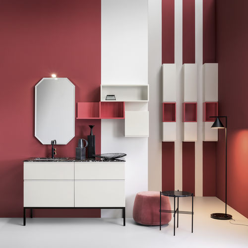 Mobile lavabo da appoggio - BG39 A/B - COMPAB - in legno / in marmo / contemporaneo
