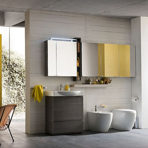 Mobile lavabo da appoggio - BG01 / BG02 / BG04 - COMPAB - in melaminico / contemporaneo / con cassetti