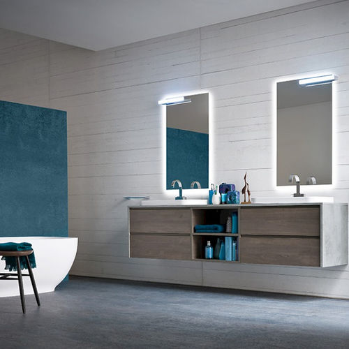 Mobile lavabo doppio - BG08 / BG19 / BG22 / BG33 / BG36 - COMPAB - sospeso / in melaminico / contemporaneo