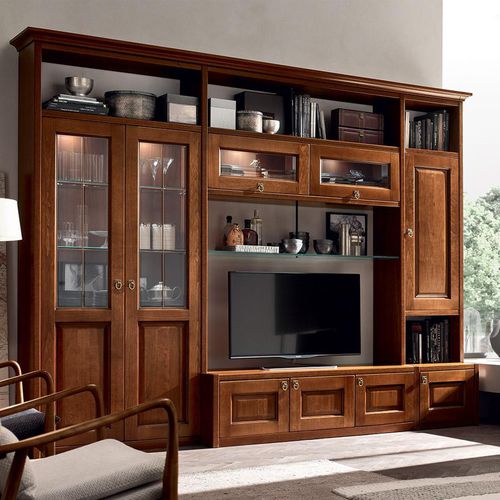 Parete attrezzata TV classico - AS580 - Maronese - in legno