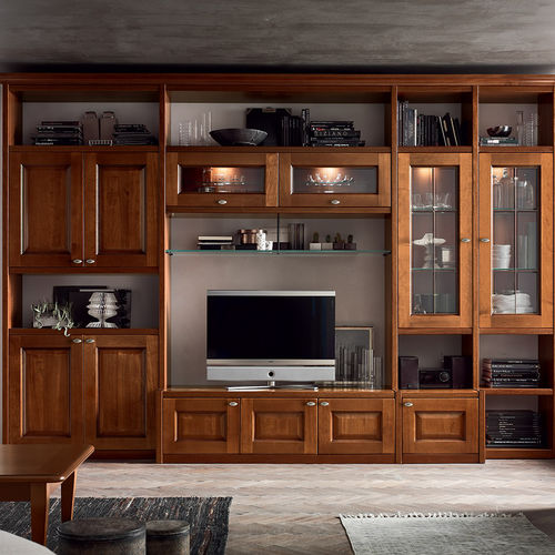 Parete attrezzata TV classico - AS579 - Maronese - in legno