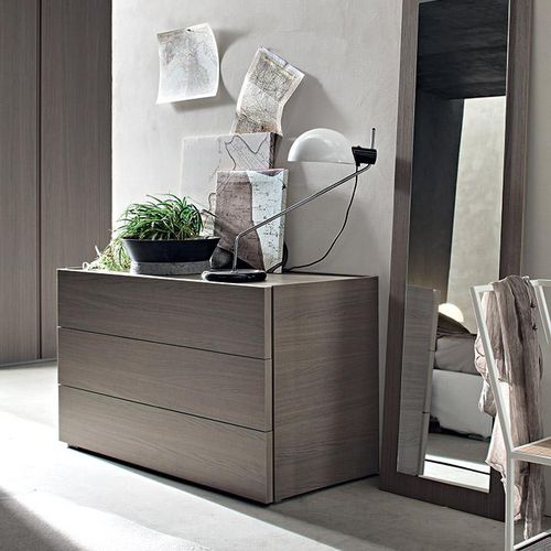 Cassettone contemporaneo - EDEN - Maronese - in legno laccato / in frassino / non specificato