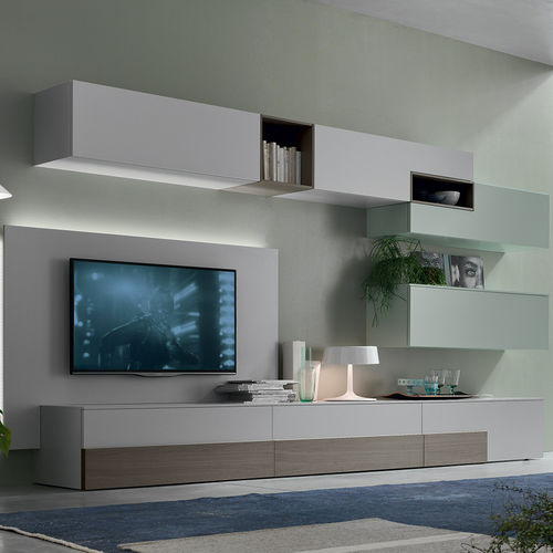 Parete attrezzata TV contemporaneo - SA1556 - Maronese - in legno laccato