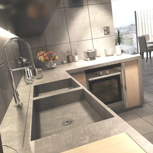Piano di lavoro in calcestruzzo HUP Ductal© - EPAISSEUR 5 - BALIAN BETON Atelier - da cucina