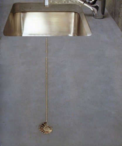 Lavello a 1 vasca - BALIAN BETON Atelier - con gocciolatoio / in acciaio inossidabile / monoblocco