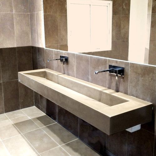 Lavabo da appoggio - LOUXOR - BALIAN BETON Atelier - in calcestruzzo HUP Ductal© / rettangolare / contemporaneo