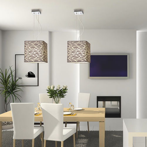 Lampada a sospensione - ANKARA - EL TORRENT IL.LUMINACIO - in nichel / in tessuto / contemporanea