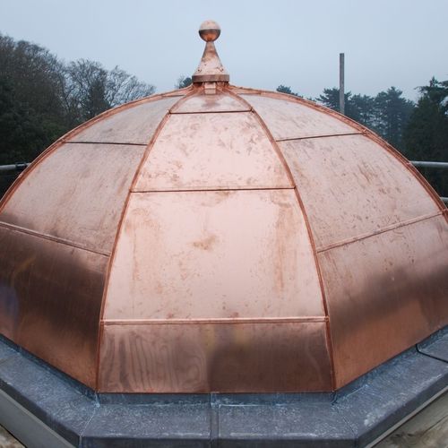 Tetto in rame - CLASSICALLY DESIGNED STATELY HOME - Peters Roofing - aspetto metallo / con giunti a doppia aggraffatura