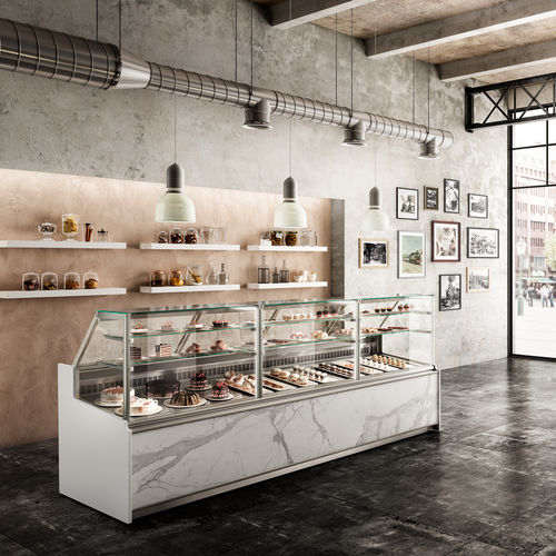 Vetrina refrigerata espositiva - GIULIA - Frigomeccanica - per pasticceria / per panetteria / in acciaio inossidabile