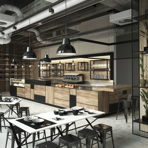 Bancone da bar - MADISON - Frigomeccanica - in legno / a L / modulare