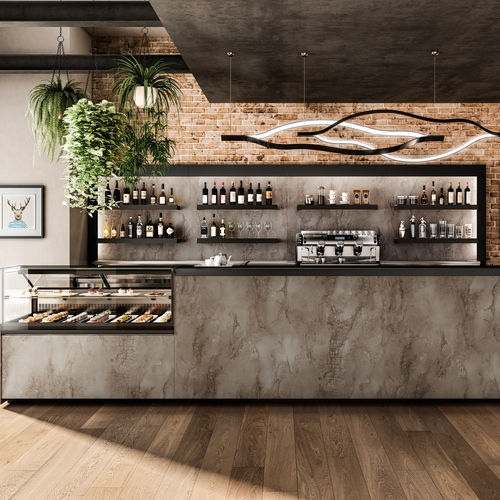 Bancone da bar - SLACK - Frigomeccanica - in acciaio inox / in alluminio anodizzato / in laminato