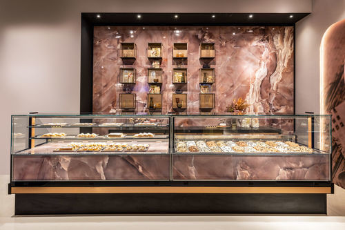 Vetrina refrigerata espositiva - EVOLUTION - Frigomeccanica - per pasticceria / per negozio / in alluminio