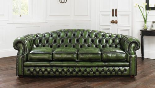 Divano chesterfield - BUCKINGHAM  - distinctive chesterfields - in pelle / verde / 3 posti