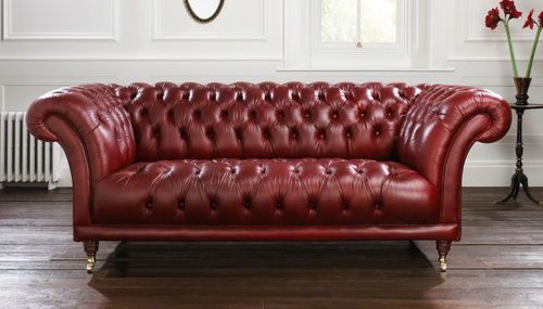 Divano chesterfield - GOODWOOD  - distinctive chesterfields - in pelle / rosso / 2 posti