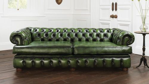 Divano chesterfield - HAREWOOD - distinctive chesterfields - in pelle / verde / 2 posti