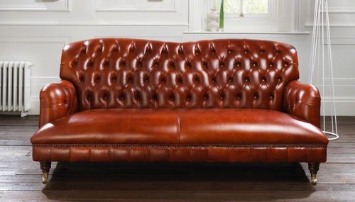 Divano chesterfield - HOWARD - distinctive chesterfields - in pelle / rosso / 2 posti