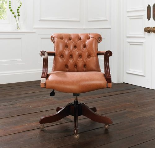 Poltrona da ufficio classica - ADMIRAL - distinctive chesterfields - in pelle / con base a stella