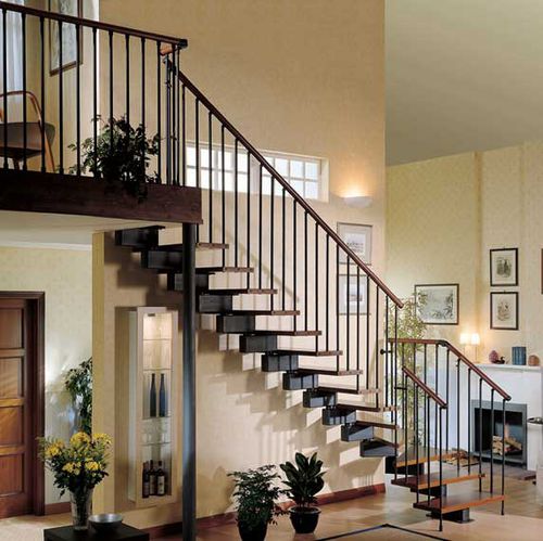 Scala a L - Legend  - CAST DESIGN - con gradini in legno / con struttura in metallo / per uso residenziale