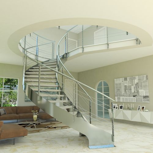 Scala elicoidale - Helika Inox - CAST DESIGN - con gradini in legno / con gradini in vetro / con struttura in acciaio inossidabile
