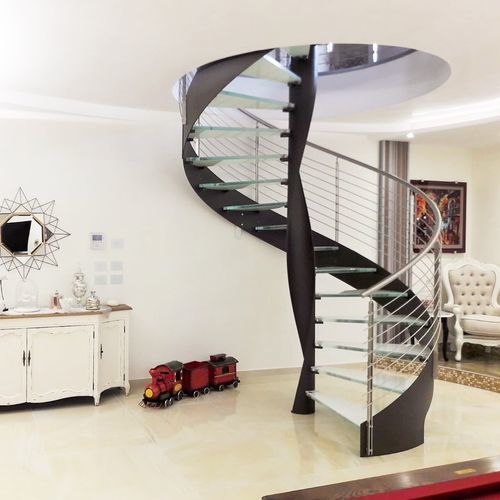 Scala elicoidale - Wave - CAST DESIGN - con gradini in legno / con gradini in vetro / con struttura in metallo