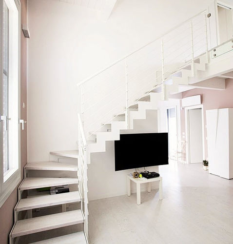 Scala a L - Link - CAST DESIGN - a U / con gradini in legno / con struttura in metallo