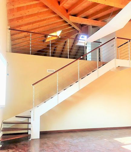 Scala a L - Link Linear - CAST DESIGN - a U / con gradini in legno / con struttura in acciaio