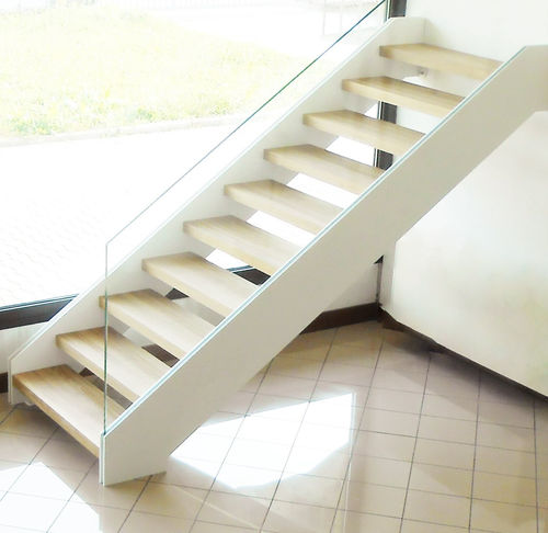 Scala dritta - Link Lux Infinity - CAST DESIGN - a L / con gradini in legno / con struttura in acciaio