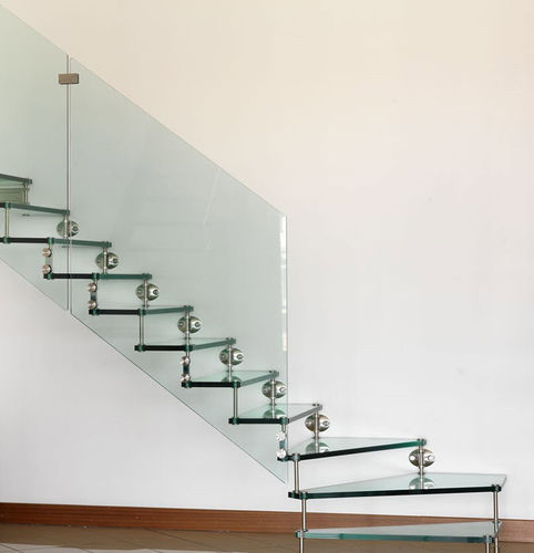 Scala a L - Swing Light Infinity - CAST DESIGN - con gradini in vetro / con struttura in acciaio inossidabile / per uso residenziale