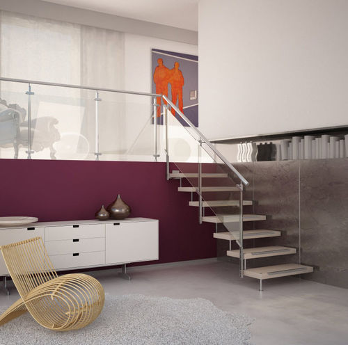 Scala dritta - Swing View - CAST DESIGN - con gradini in legno / con struttura in metallo / per uso residenziale