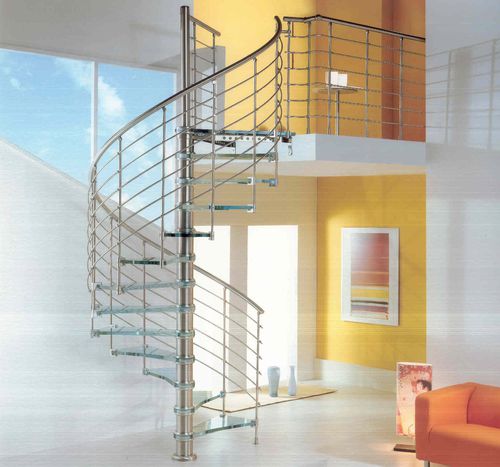 Scala a chiocciola - Ice Blue Kristall - CAST DESIGN - con gradini in vetro / con struttura in acciaio inossidabile / per uso residenziale