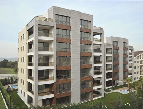 Rivestimento di facciata per facciata ventilata - FRONTEK : OMEGA - Greco Gres - in pannelli / in ceramica / testurizzato