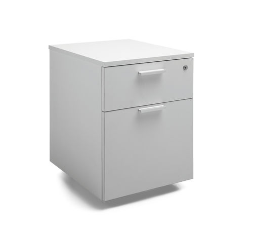Cassettiera per ufficio in metallo - Forma 5 - in melaminico / 2 cassetti / a chiave