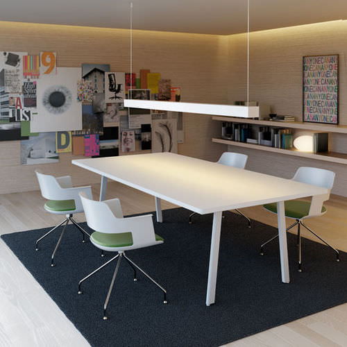 Tavolo da riunione contemporaneo - M10 - Forma 5 - in metallo / rettangolare / professionale