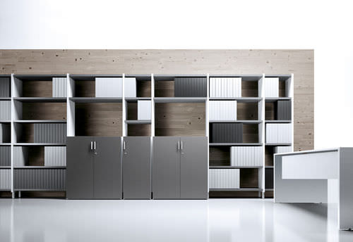 Libreria alta - Forma 5 - contemporanea / per ufficio / in legno
