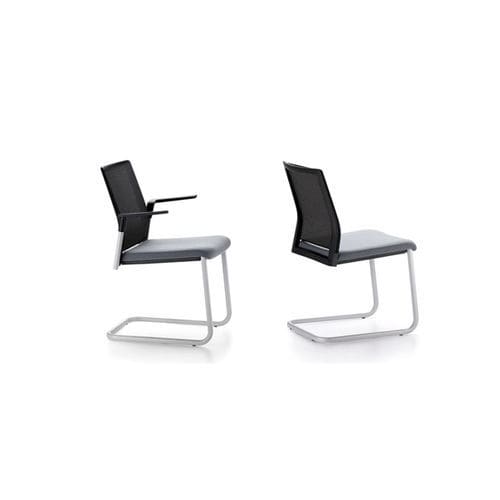 Sedia visitatore contemporanea - PLURAL - Forma 5 - da interno / in rete / con supporto in metallo