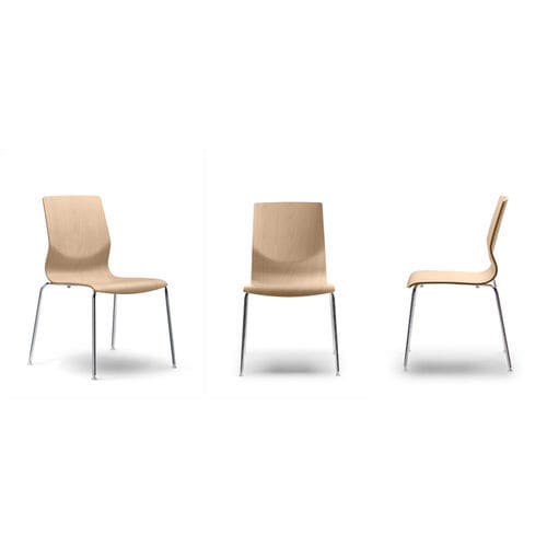 Sedia visitatore contemporanea - CURVAE - Forma 5 - da interno / in tessuto / in compensato stampato