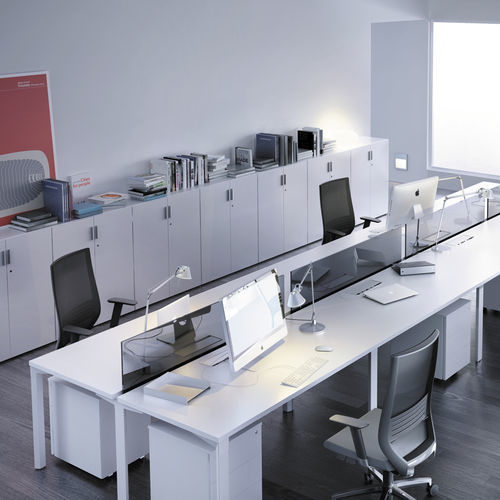Scrivania per open space - LOGOS - Forma 5 - da terra / da 2-4 persone / contemporanea