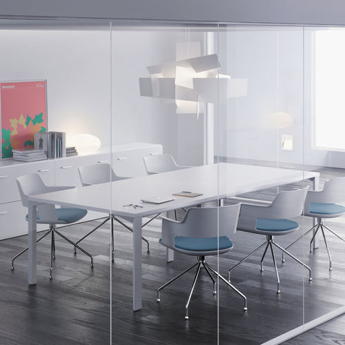 Tavolo da riunione contemporaneo - LOGOS - Forma 5 - in metallo / rettangolare / professionale