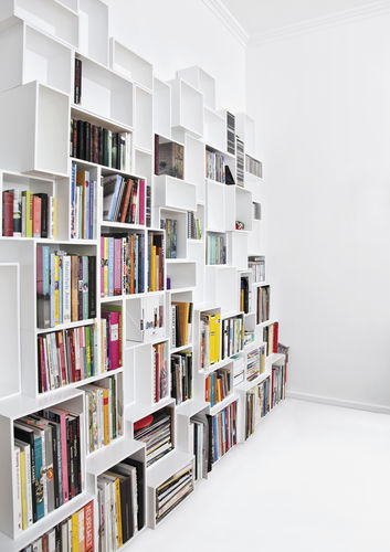 Libreria modulare - Cubit - contemporanea / in MDF / bianca