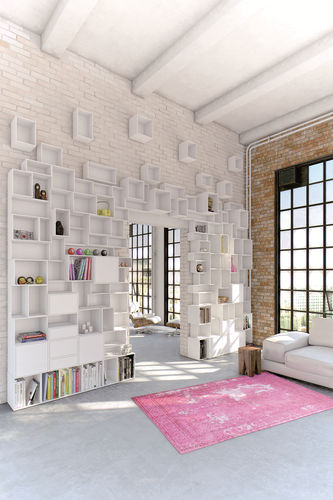 Libreria modulare - wall-unit - Cubit - contemporanea / in MDF / bianca